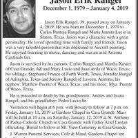 Jason Rangel Jason Erik Rangel | Obituaries | pinalcentral.com