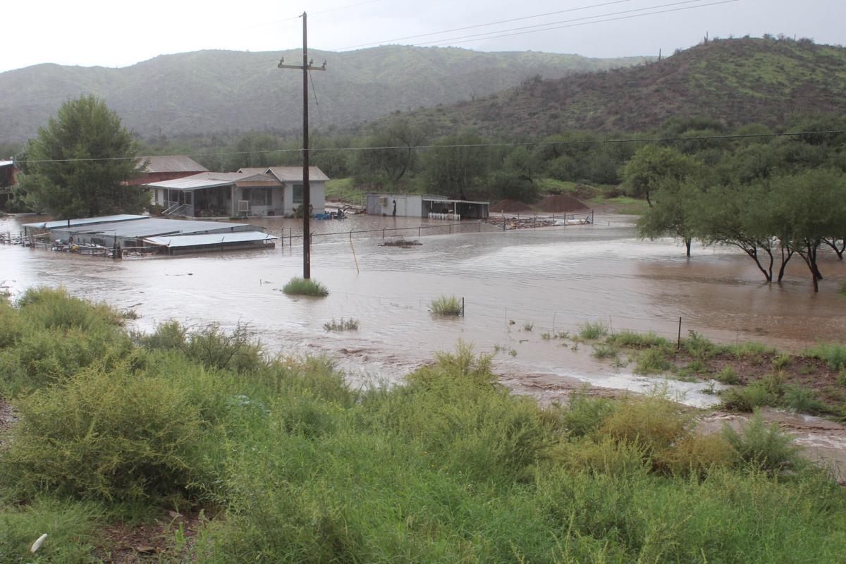 Nancy Claydon's house surrounded by water
