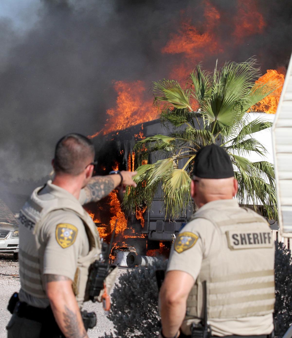 Fire destroys two RV trailers