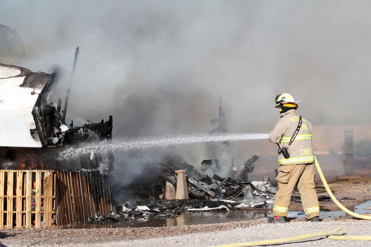 Fire destroys two RV trailers