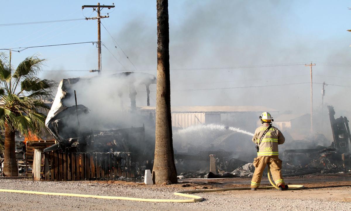Fire destroys two RV trailers