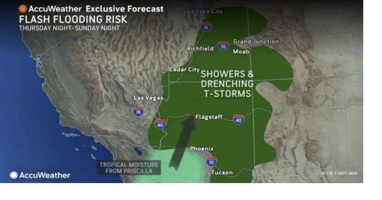 Priscilla's moisture to raise flash flood risk in Arizona | Arizona ...