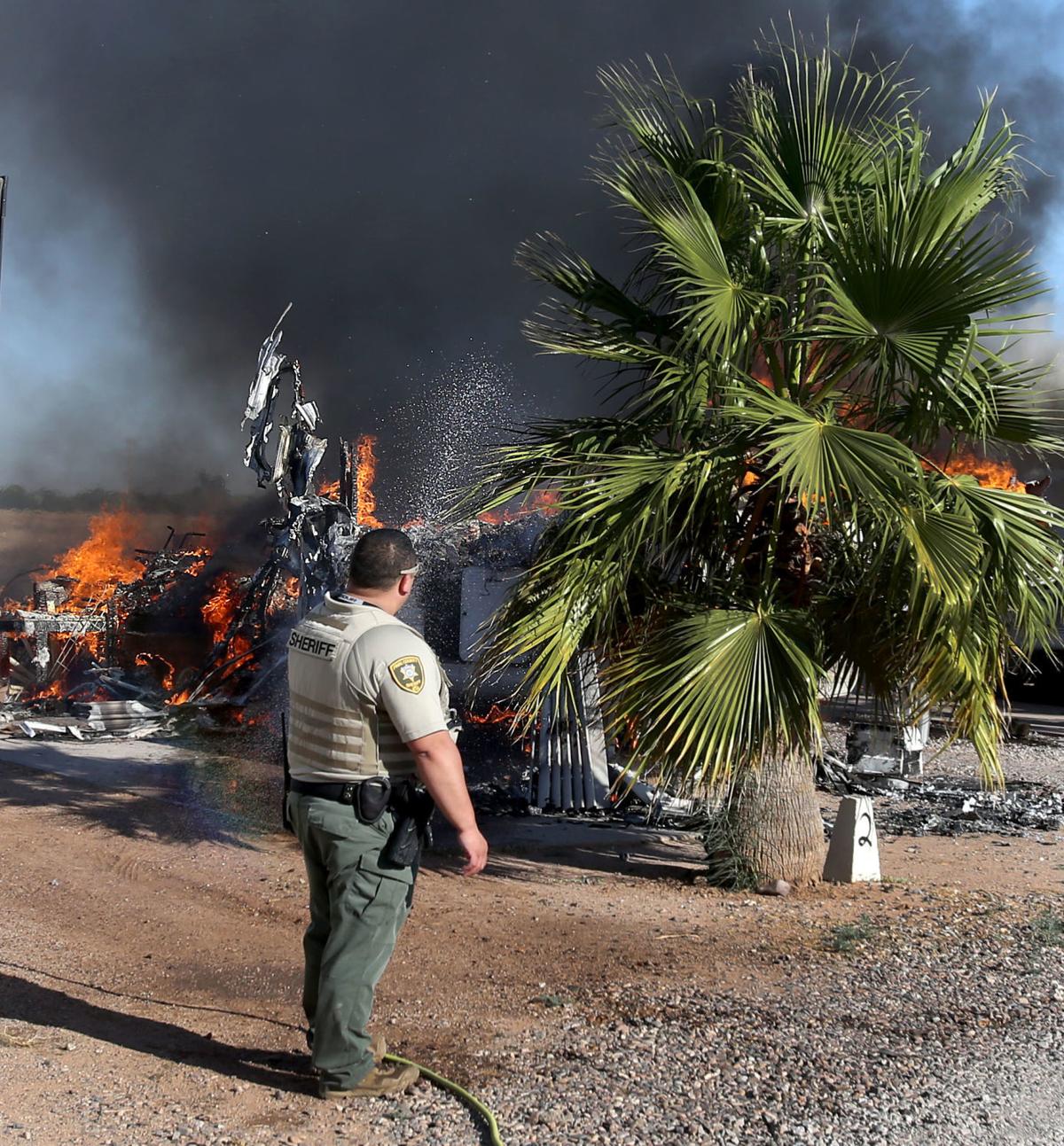 Fire destroys two RV trailers