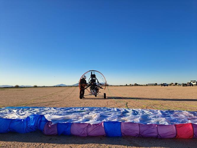 Pilot gets ready to fly