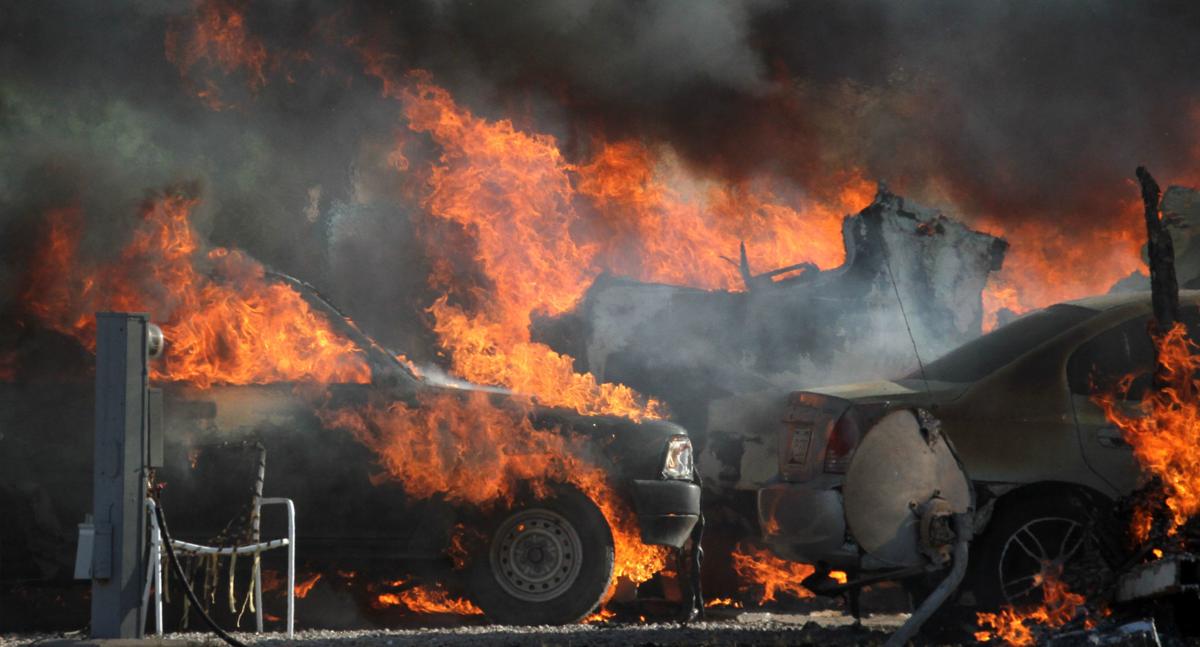 Fire destroys two RV trailers