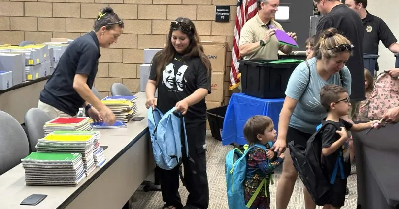 Local children equipped for school thanks to backpack giveaway