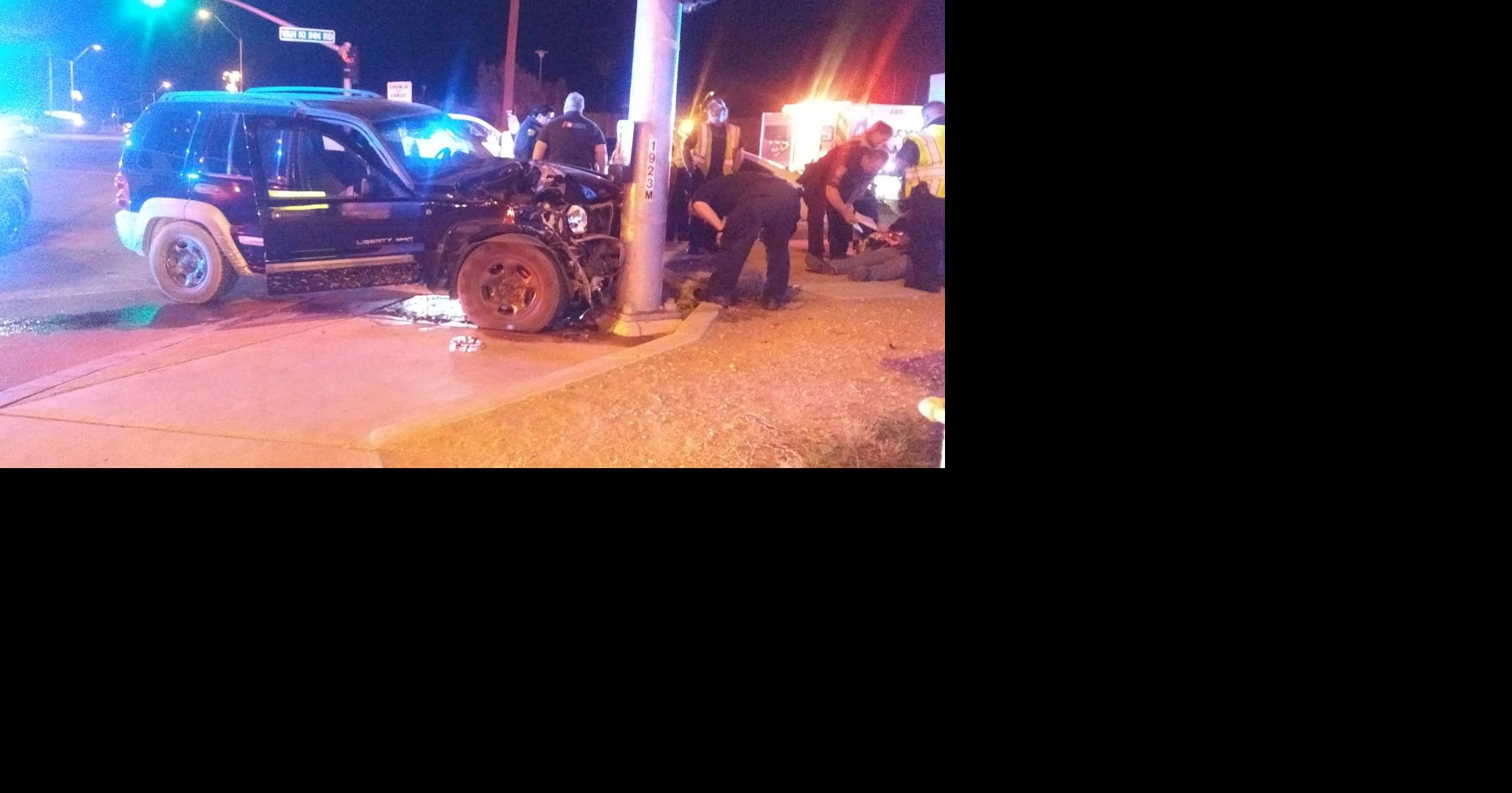 Vehicle collides with lamp post in Coolidge accident News