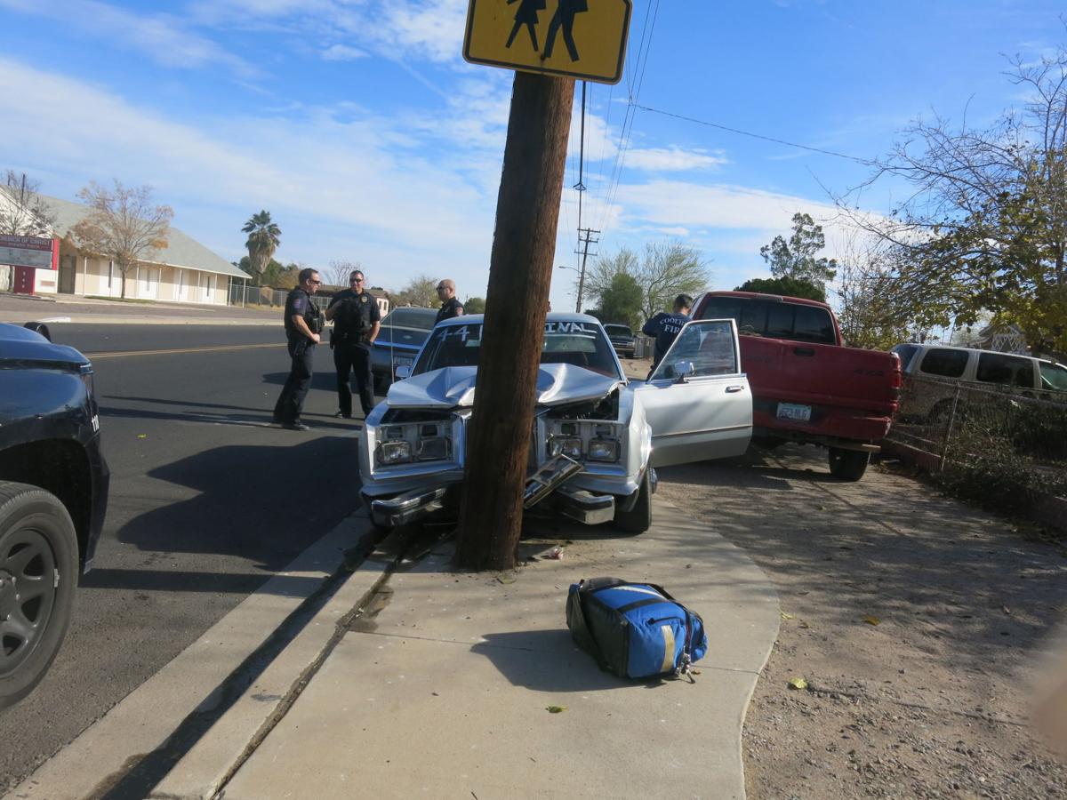 Vehicle crashes into Coolidge telephone pole News