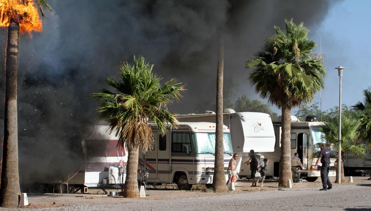 Fire destroys two RV trailers