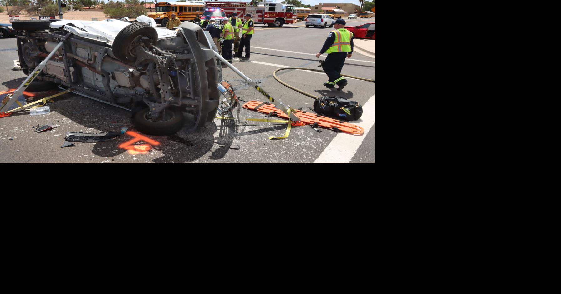 Rollover crash on Trekell and Kortsen in Casa Grande sends 2 to