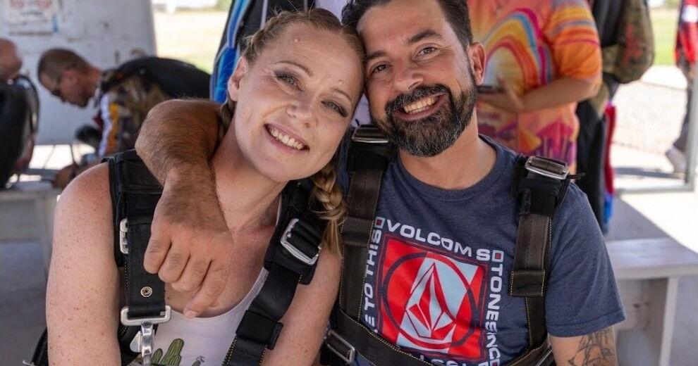 Couple takes first jump toward forever at Skydive Arizona