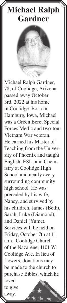 Michael Ralph Gardner | Obituaries | pinalcentral.com