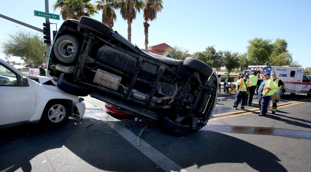 Three vehicle collision