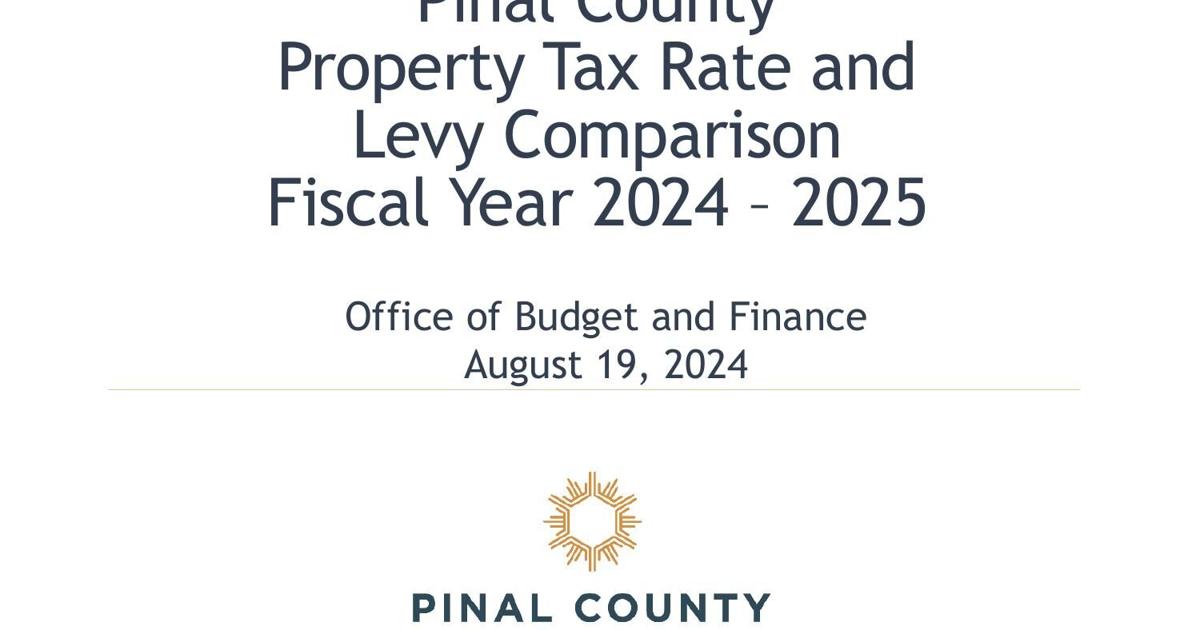 Final Tax Rates Final tax rates approved for Pinal | Casa Grande Area News ...