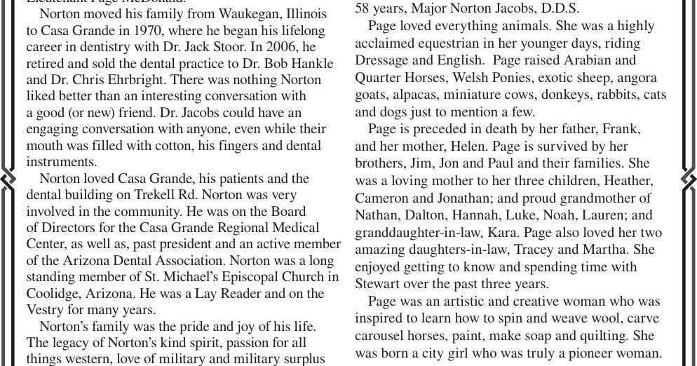 Dr. Norton Jacobs and Page May Jacobs Obituaries