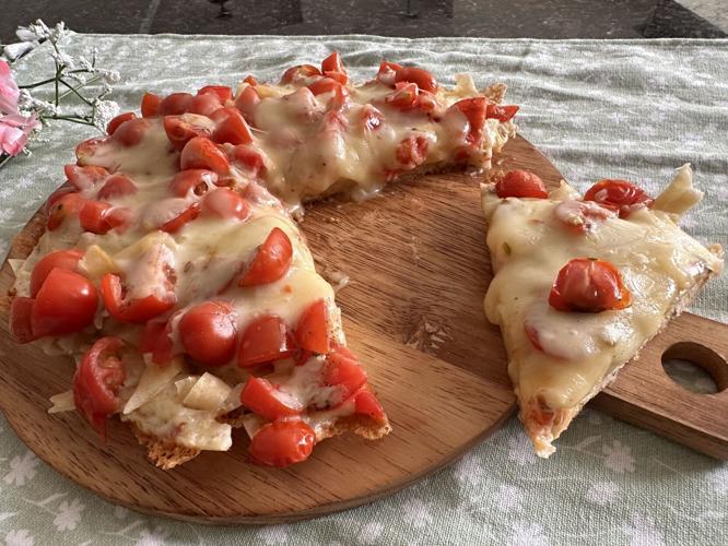 Thick crust tortilla pizza