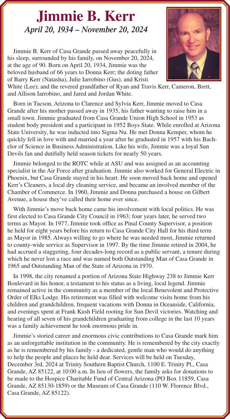 Jimmie B. Kerr | Obituaries | pinalcentral.com