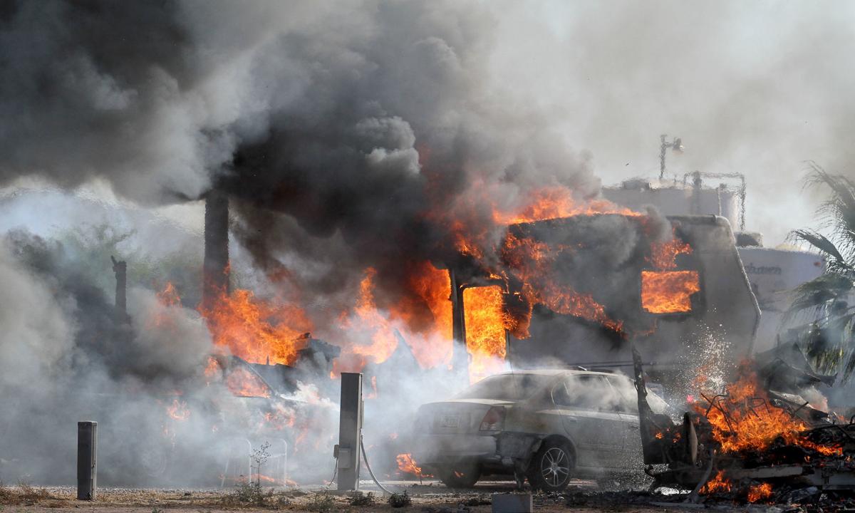 Fire destroys two RV trailers