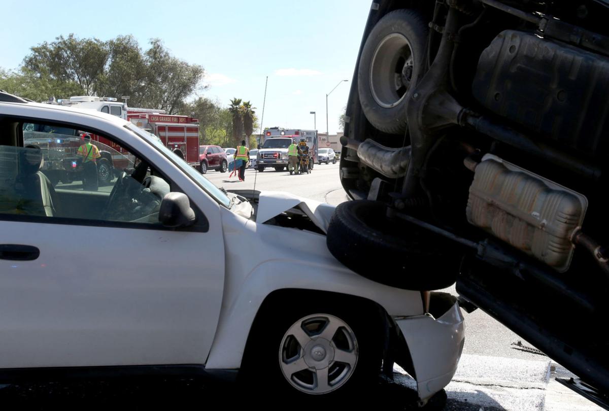 Three vehicle collision