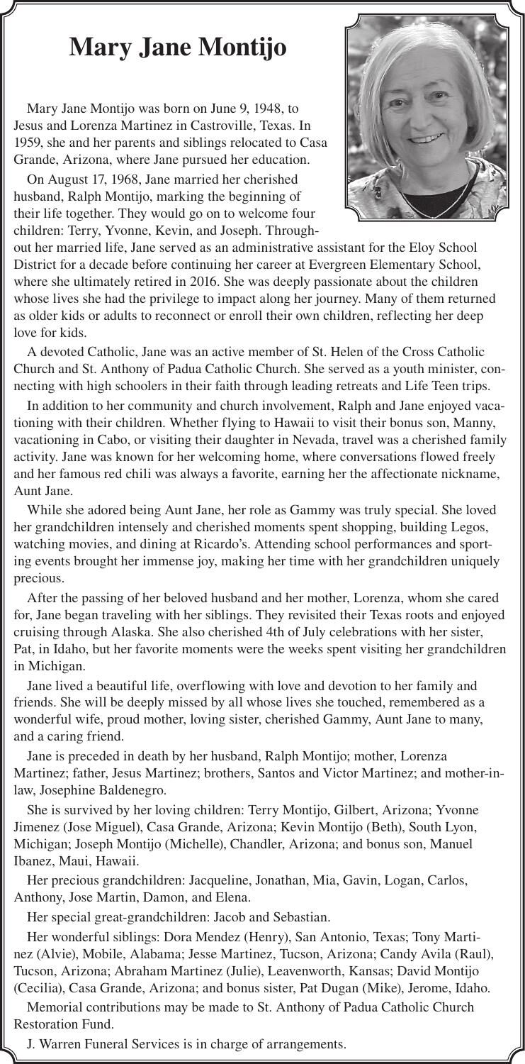 Mary Jane Montijo Obituaries