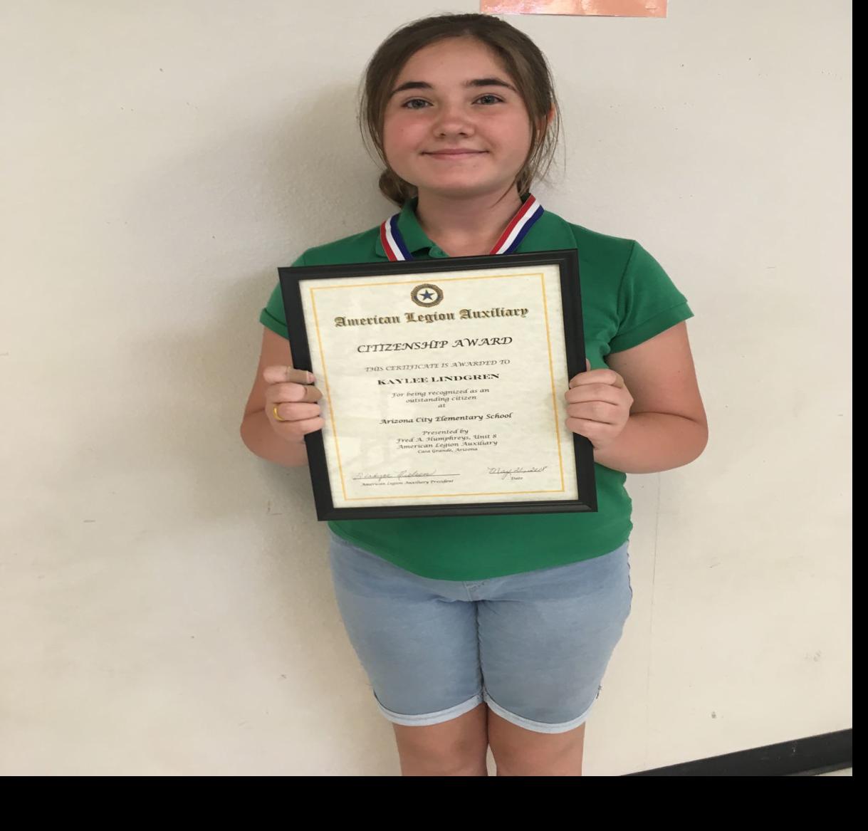 Aces Student Receives Award From American Legion Auxiliary News