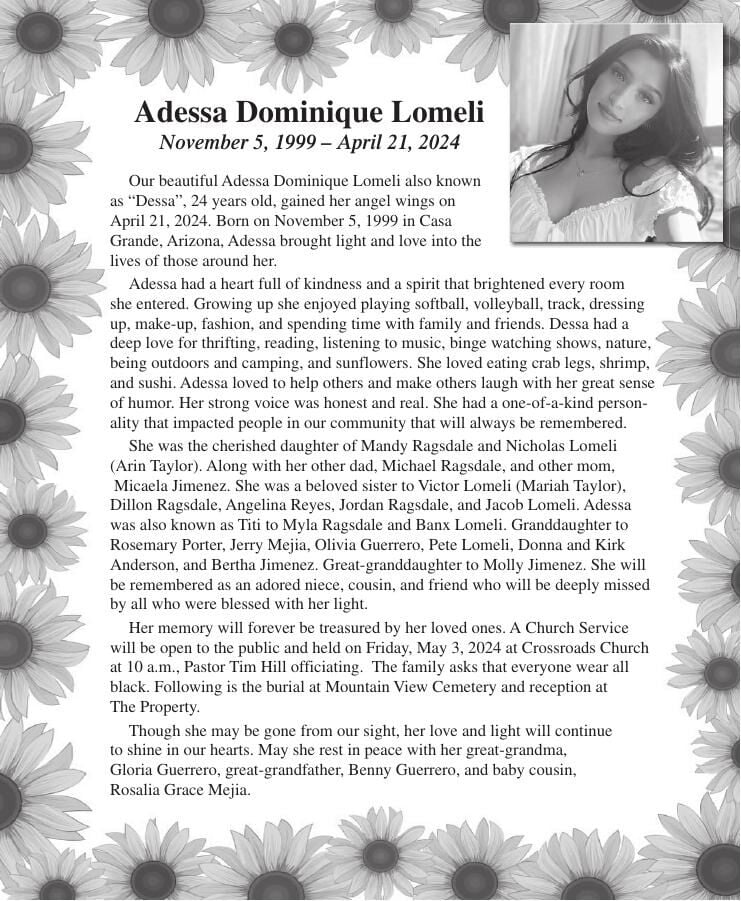 Adessa Dominique Lomeli Obituaries