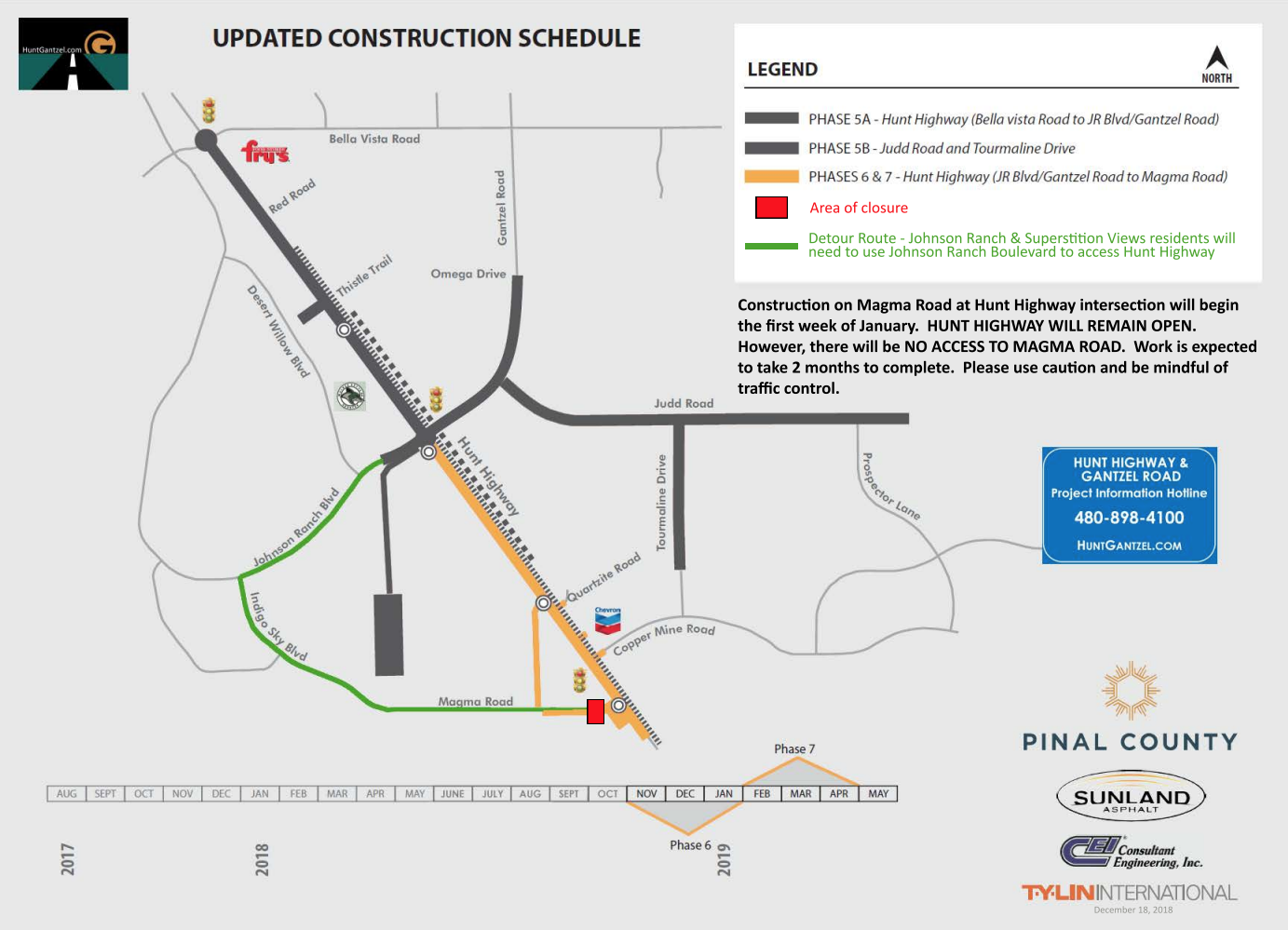 Hunt Highway construction continues into 2019 Local News