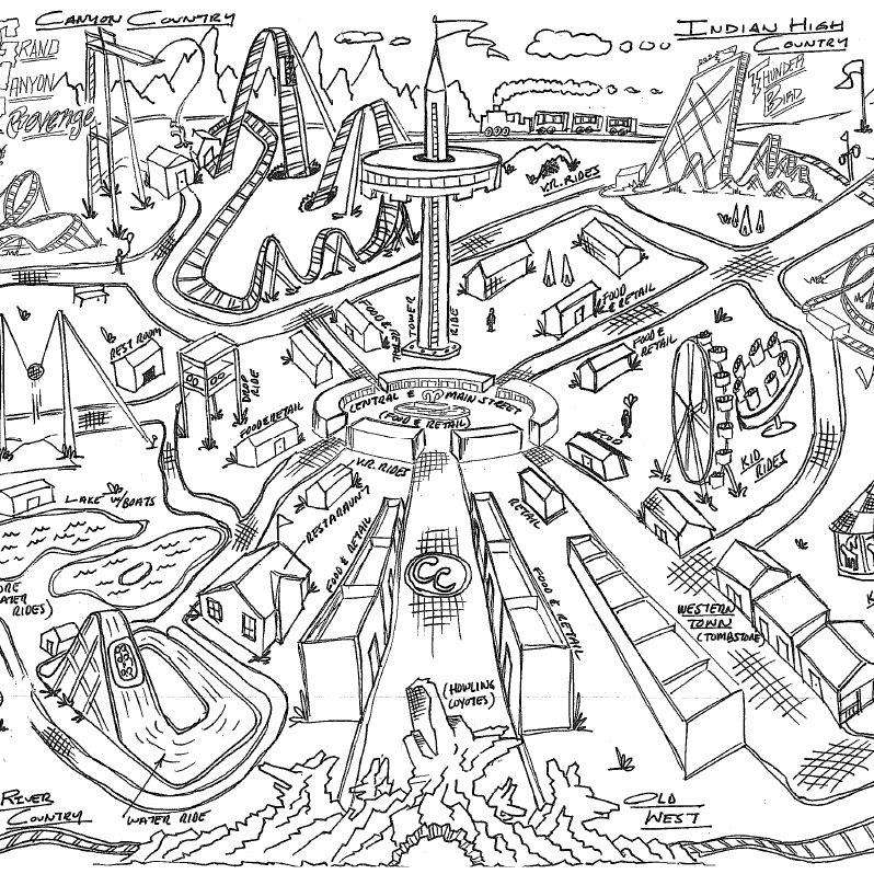 amusement park map coloring page
