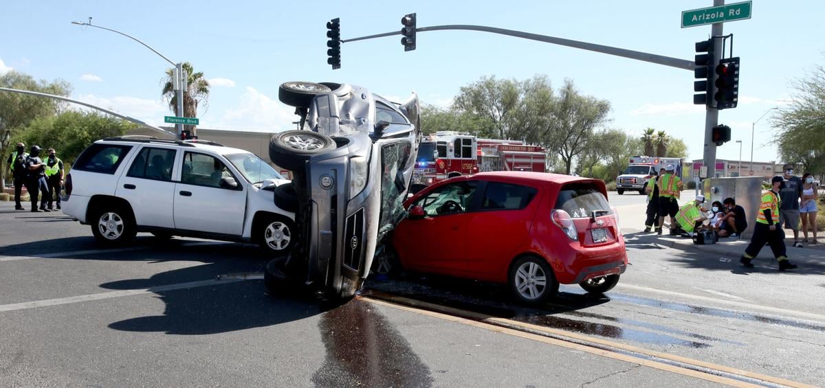 Three vehicle collision