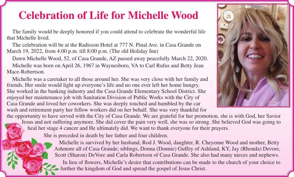 Michelle Wood Obituaries