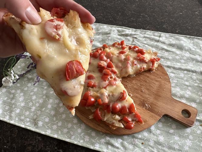 Thick crust tortilla pizza