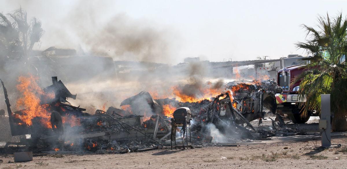 Fire destroys two RV trailers