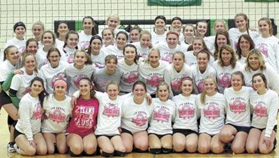 Volleyball team comes together to ‘Pink Out’ the gym