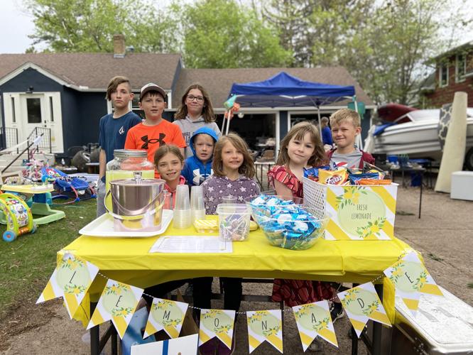 Lemonade stand for weary garage-salers during the Citywide Garage Sale on Saturday.