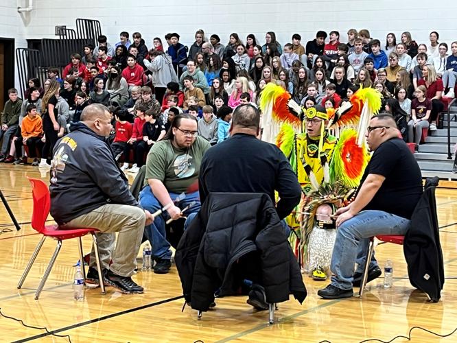 Native American Drum Group, Singers And Dancer Visit Vermillion Middle