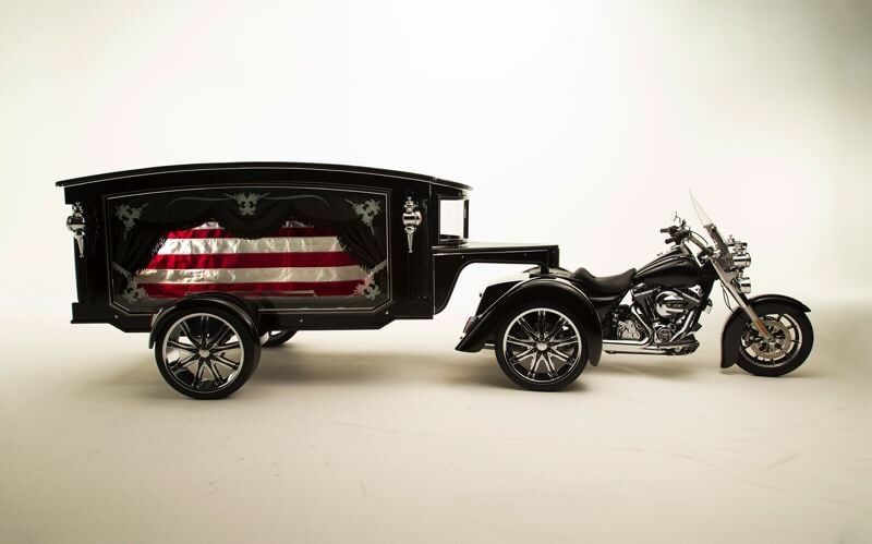 Take your last ride on a Harley hearse