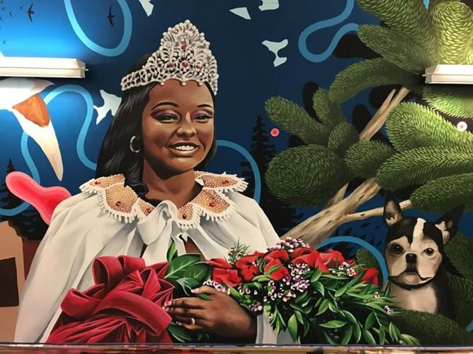 Airport mural honors Rose Festival queen, Pacific NW icons