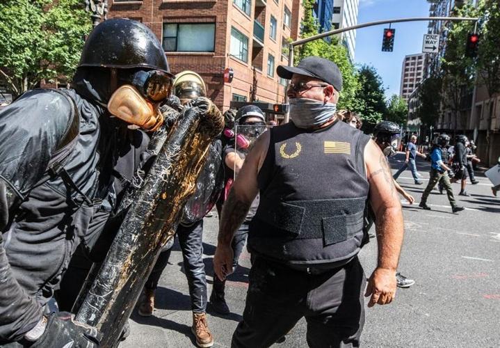 Street brawls break out at dueling Portland protests