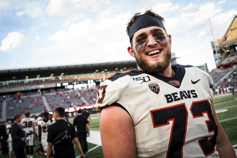 Oregon State offensive tackle Blake Brandel selected by the