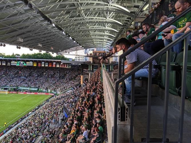 Timbers' reconstructed stadium scores with fans