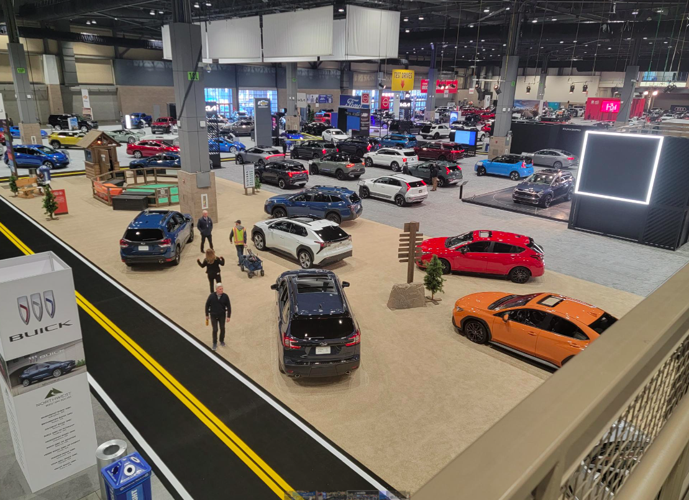 New vehicles on display at the 2023 Seattle International Auto Show