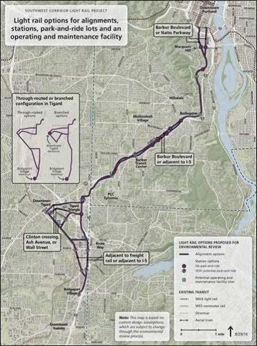 Proposed MAX line: To Bridgeport, no narrowing of Barbur