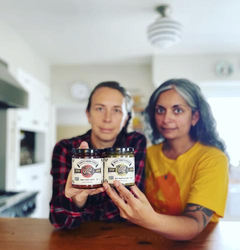 Tiffin Asha owners with products