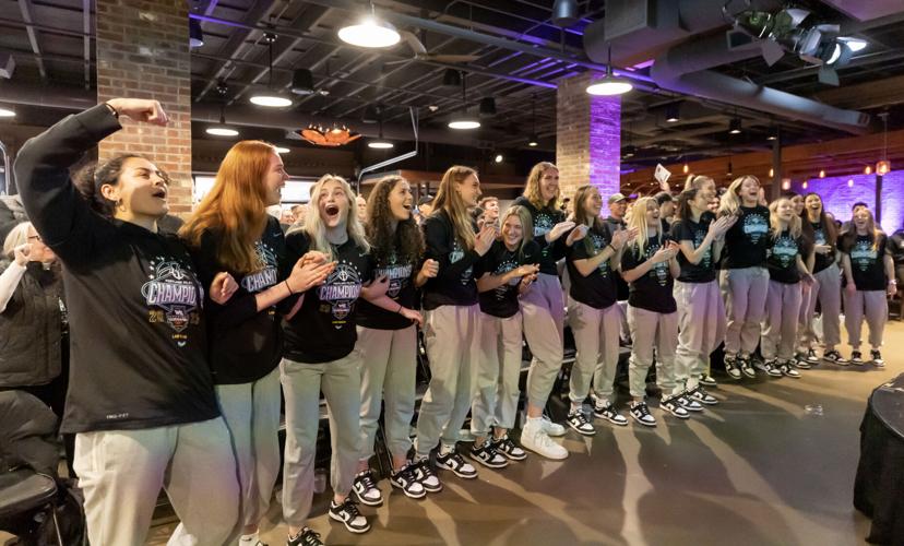Portland Pilots celebrate NCAA Women's Basketball Tournament