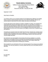 Letter from CCISD regarding TikTok Challenge