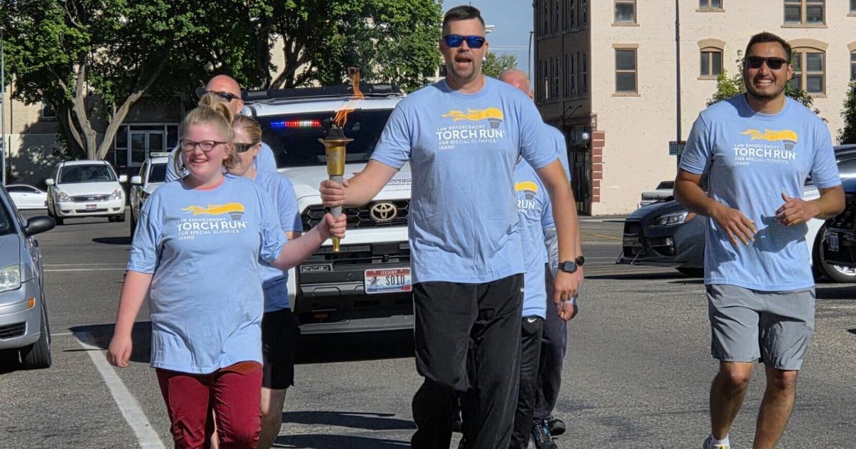 East Idaho police and deputies carry Special Olympics torch ahead of State Summer Games