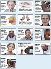 warning labels for cigarettes In Canada, each cigarette will get a label: 'poison in every puff'  The Press Democrat Figure 6.5, Health warnings on