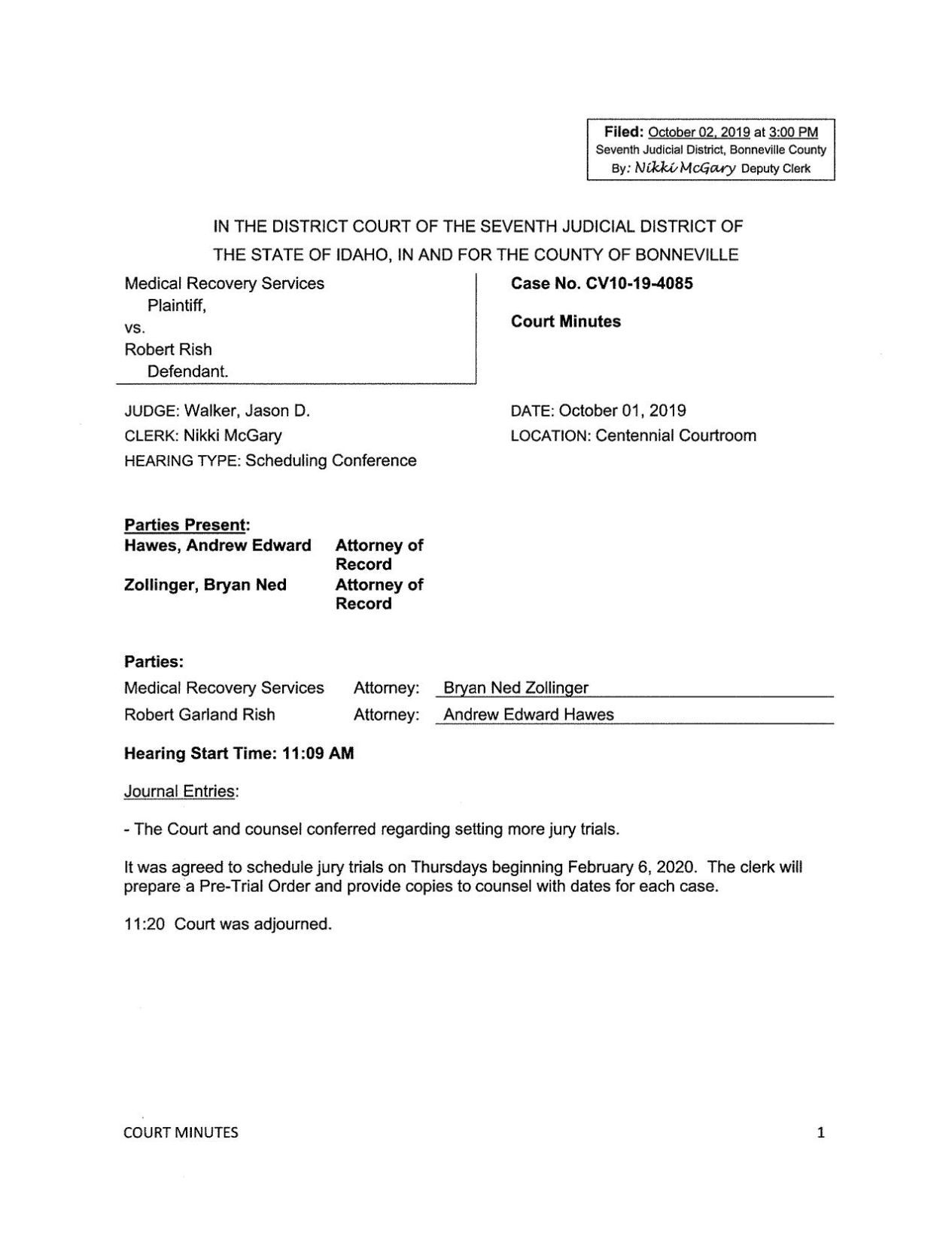Oct 1 court minutes | | postregister.com
