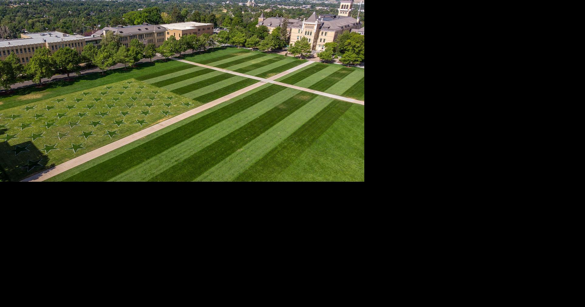 ‘A tad bit more special’: USU manicures The Quad into an American flag with America250 on the horizon