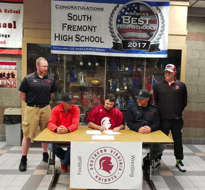 Olson Signs To Wrestle And Play Football At Southern Virginia